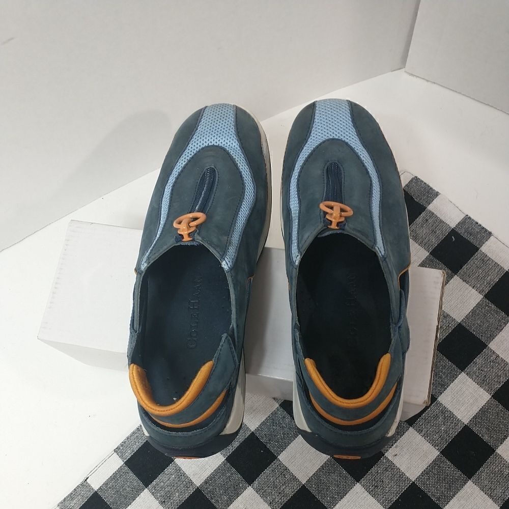 COLE HAAN Women's Blue/Orange Zip Slingback Air Sneakers Size US 6.5B D15149 - Picture 8 of 10